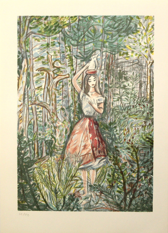 Louis Toucheau - La Laitière et le Pot au lait - lithografie. kopen? Bied vanaf 39!