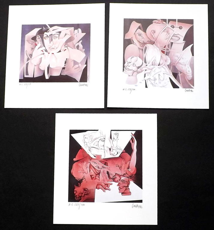 Malgorzata Konwerska - 3x gesigneerde litho - 1985 kopen? Bied vanaf 1!