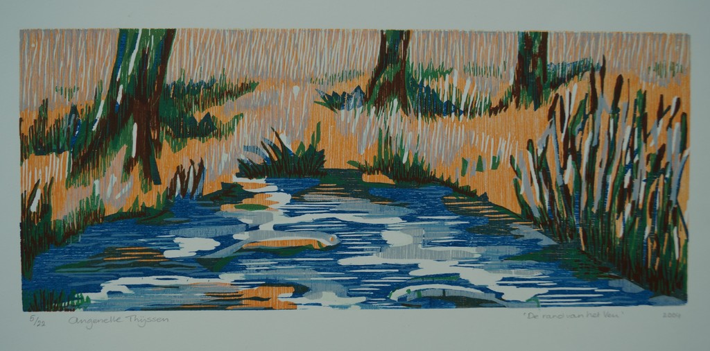 Angenelle Thijssen - gesigneerde houtsnede -  kopen? Bied vanaf 1!