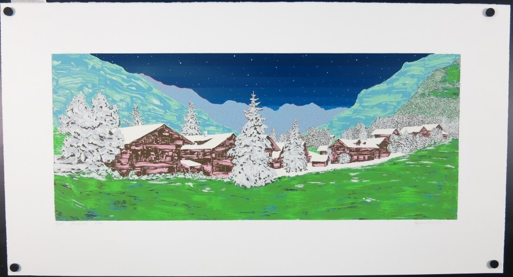 Hjalmar Riemersma: Zeefdruk, Sterrendorp (bijzonder formaat) kopen? Bied vanaf 1!