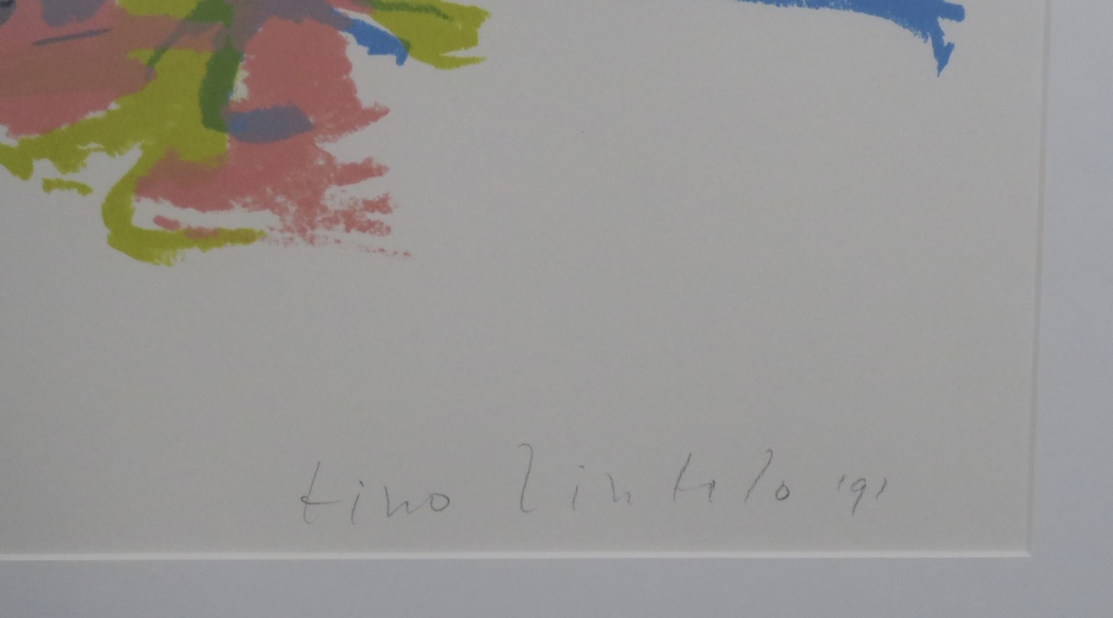 Tino Lintilo: Zeefdruk, Kleurencompositie - Ingelijst kopen? Bied vanaf 1!