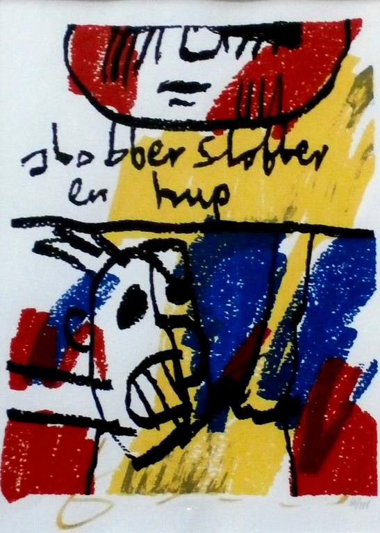 Herman Brood - ingelijste zeefdruk: Slobber, Slobber verkocht voor € 195!