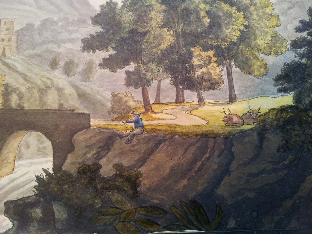 Berg landschap met figuren & vee kopen? Bied vanaf 50!