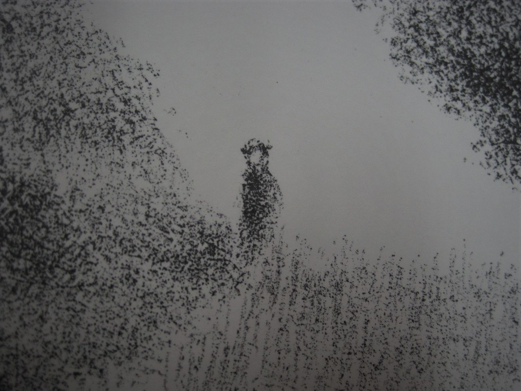 Typisch verstild werk van Metten Koornstra 1912-1978 Litho "man in landschap" MK kopen? Bied vanaf 1!