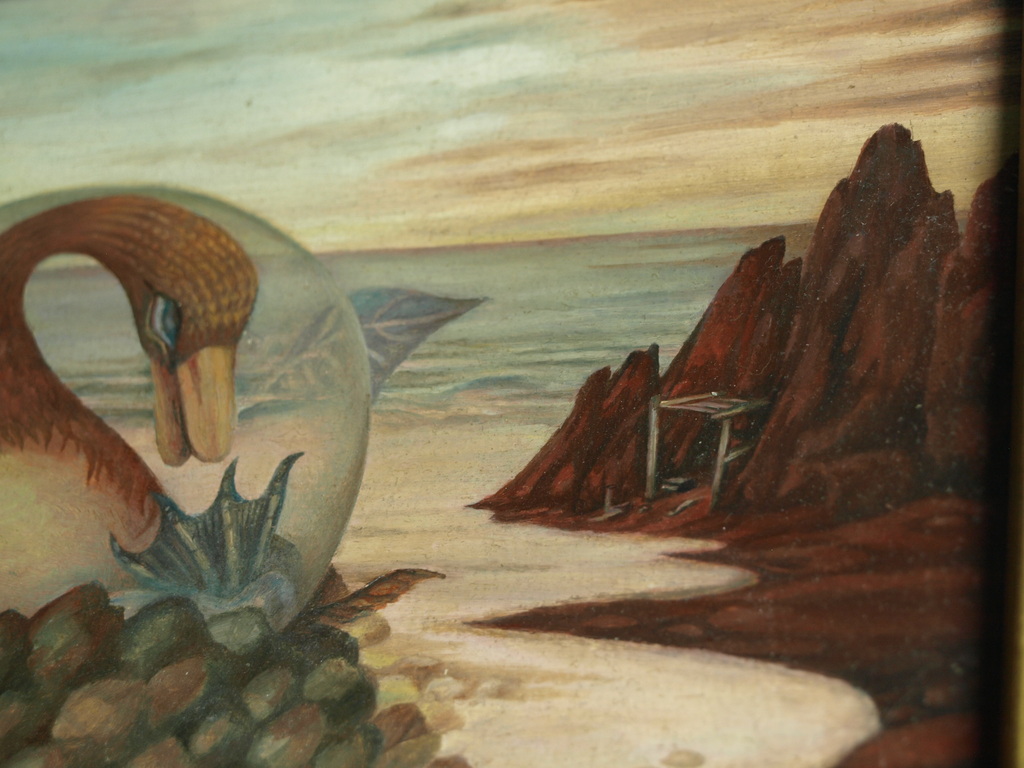 Judith Vermeeren-Neet : Olieverf op paneel, Vogel – gesigneerd & ingelijst -1975 kopen? Bied vanaf 1!