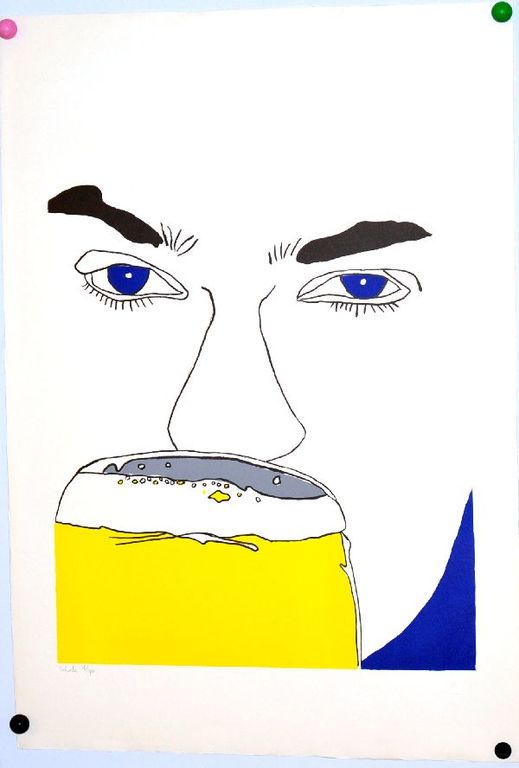 Jacob Zekveld: Grote Litho. Bierdrinker verkocht voor € 150!