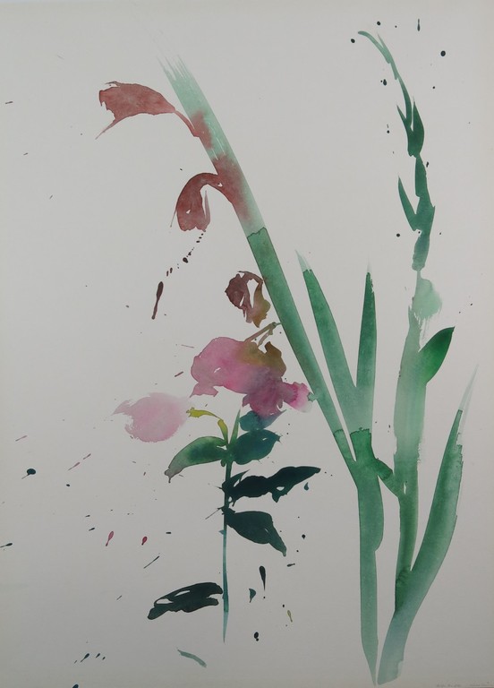Henk Westein: Aquarel, Bloem verkocht voor € 50!