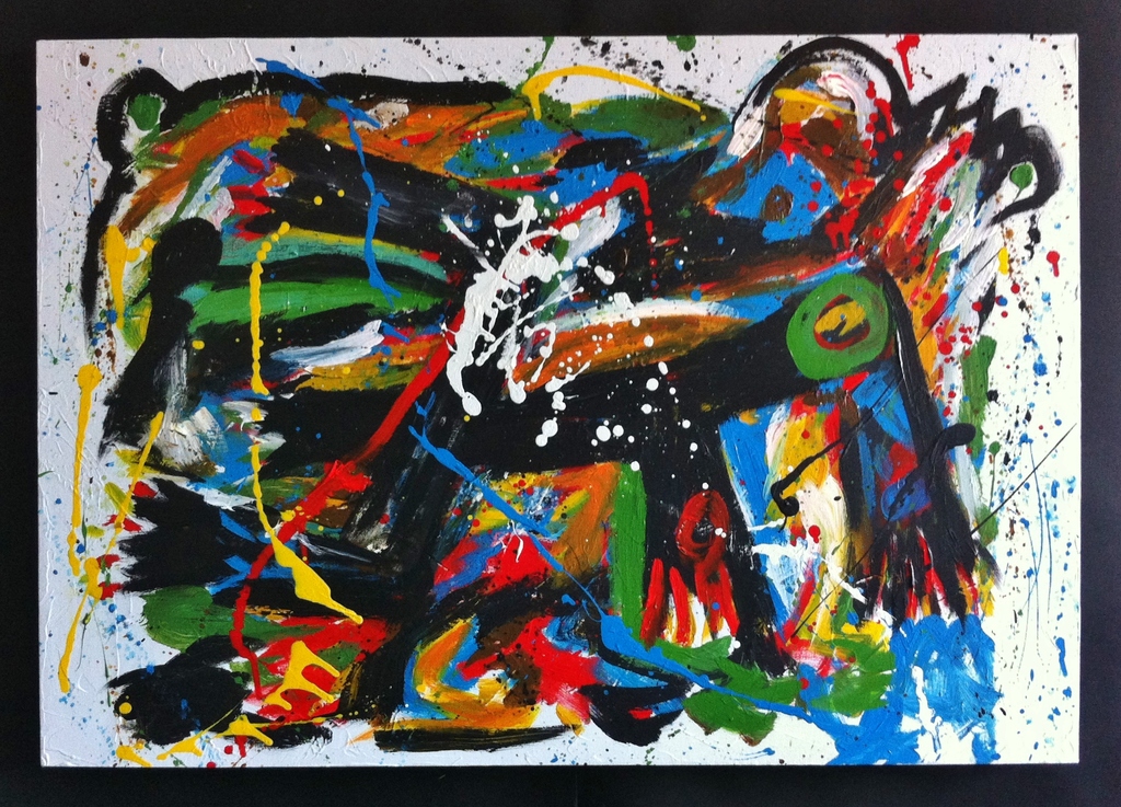 "The lion sleeps tonight.."John Foppen- olie/acrylv.- 3D canvas- Gesign.- Unica. kopen? Bied vanaf 179!