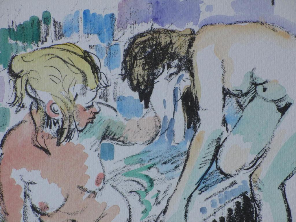 Freek van den Berg, Samen in bad, Handgekleurde litho kopen? Bied vanaf 55!