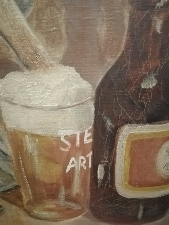 onbekend kunstenaar - stilleven 'café tafereel ' - periode rond1900 -olieverf  kopen? Bied vanaf 1!