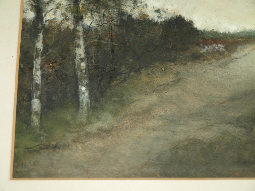 Monogram MvW : Olieverf op papier, Landschap – Haagse School? - ingelijst  kopen? Bied vanaf 1!