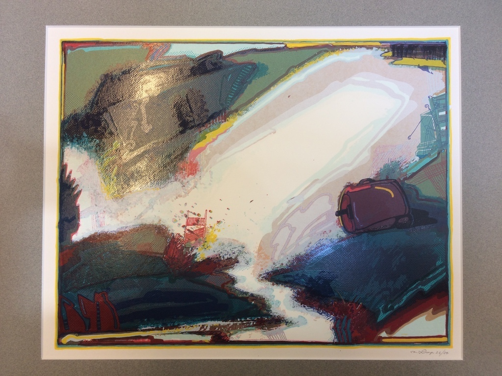 Huibert van Dorp, zeefdruk op karton met passe partout, 24/50 kopen? Bied vanaf 1!