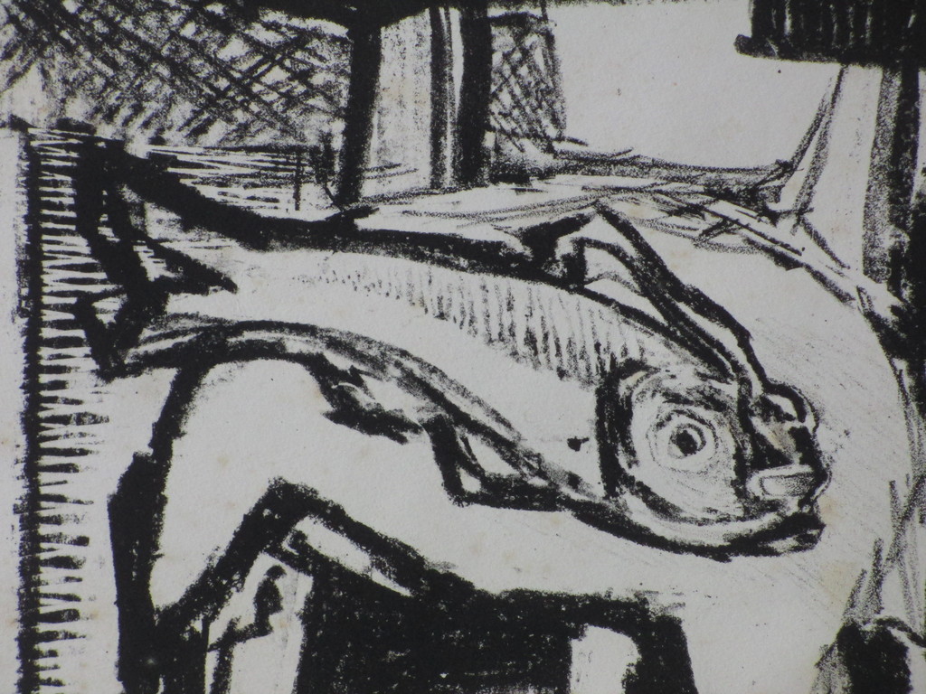 Dick Elffers, Vis op een stoel, Litho kopen? Bied vanaf 50!