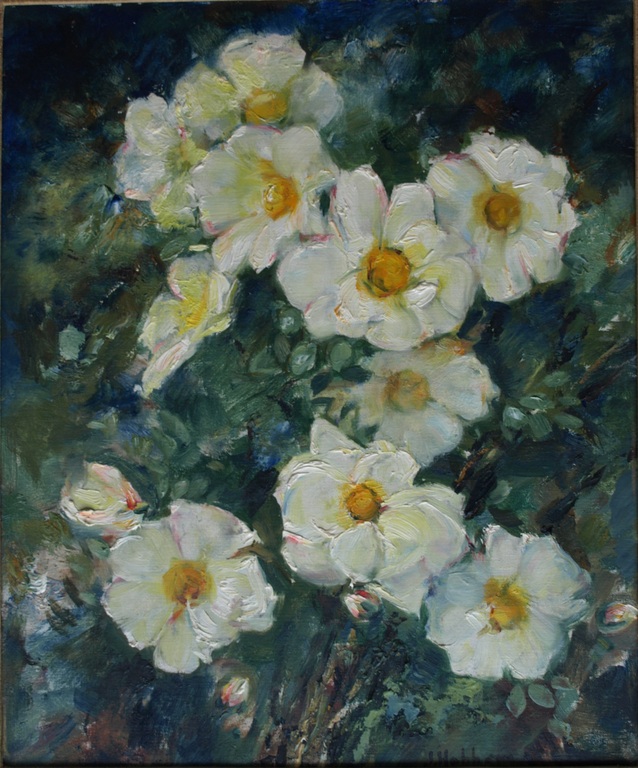 Onduidelijke signatuur : Olieverf op doek – Bloesem – ingelijst – ca 1925  kopen? Bied vanaf 75!