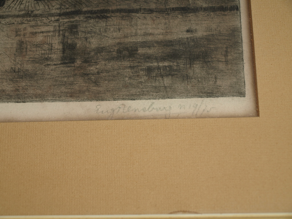 Eugène Rensburg – Ets, Utrechtsestraat Amsterdam – Gesigneerd en ingelijst –1925 kopen? Bied vanaf 1!