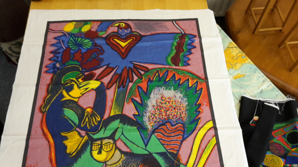 cornellie printing on silk Cornellie Guilaume Beverloo former cobra artist  kopen? Bied vanaf 20!