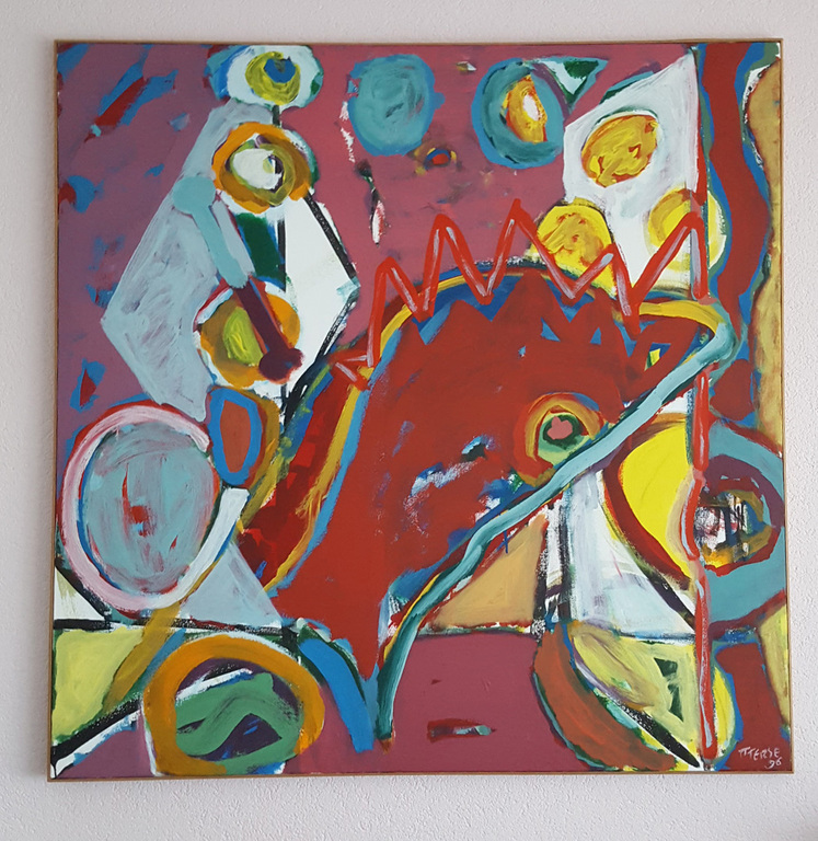 Henk Pieterse: Acryl op doek - Whalegame kopen? Bied vanaf 295!
