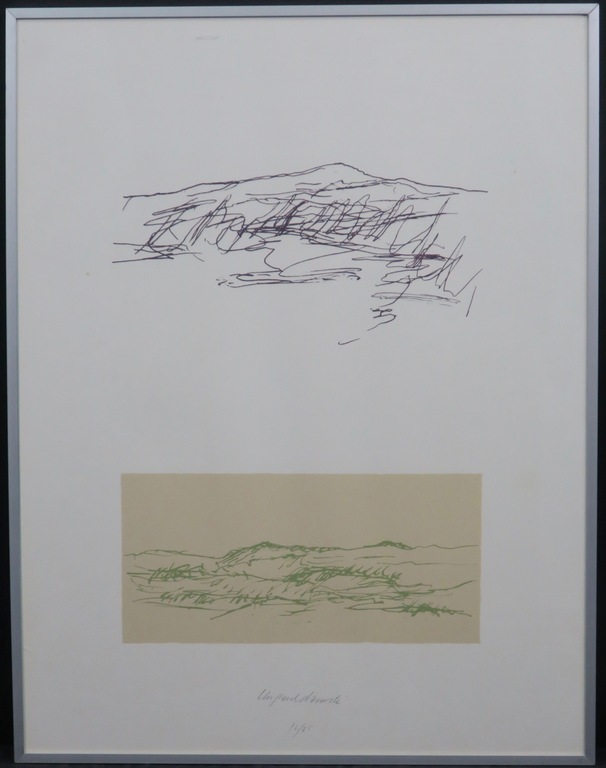 Christiaan Paul Damste: Zeefdruk, Twee landschappen kopen? Bied vanaf 1!