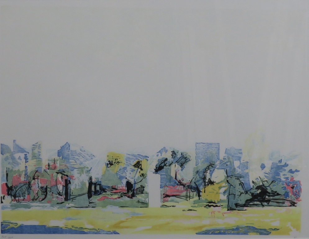 Wilfred Voet: Houtsnede, Landschap -Ingelijst kopen? Bied vanaf 20!