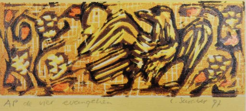 Lenneke Saraber - 4 linoleumsnedes 1994 kopen? Bied vanaf 30!
