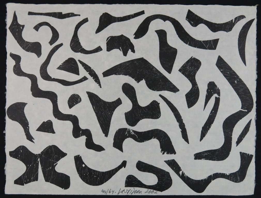 Carel Visser: Houtdruk op Japans papier, Zwart verkocht voor € 112!