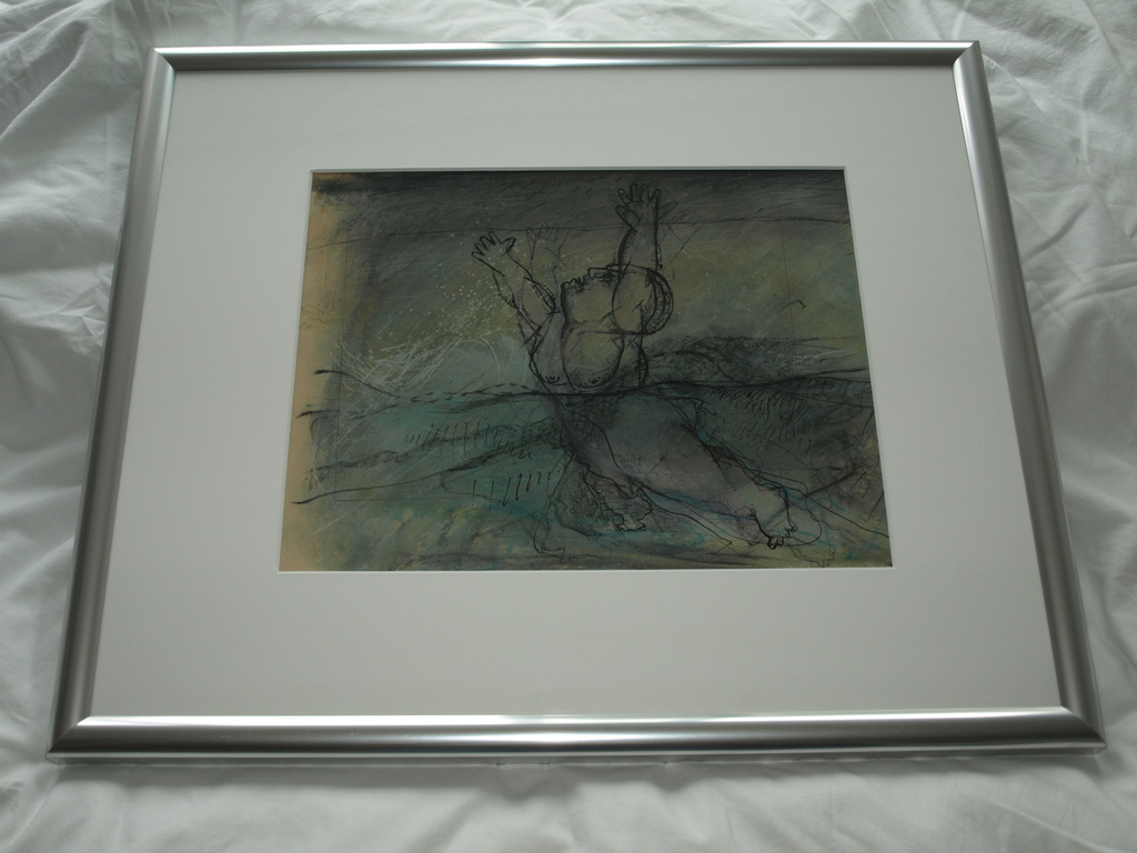 Frits van Eeden: Gemengde techniek – Zwemmer – Gesigneerd & ingelijst - 1969 kopen? Bied vanaf 75!