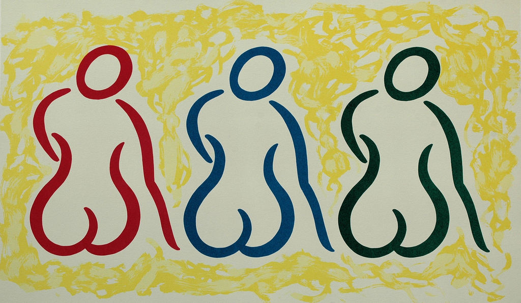 Donna Corbani - Drie vrouwtjes - Gesigneerde zeefdruk - E/A - 1998 verkocht voor € 50!