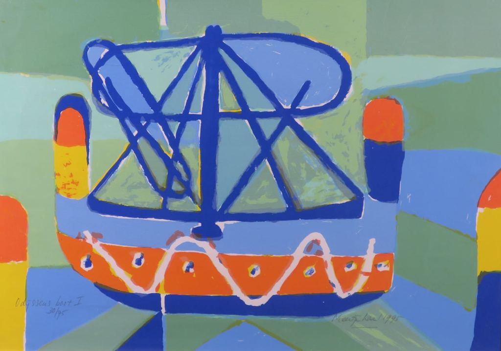 Meertje Kaal: Zeefdruk, Odijssens boot I - Ingelijst kopen? Bied vanaf 1!