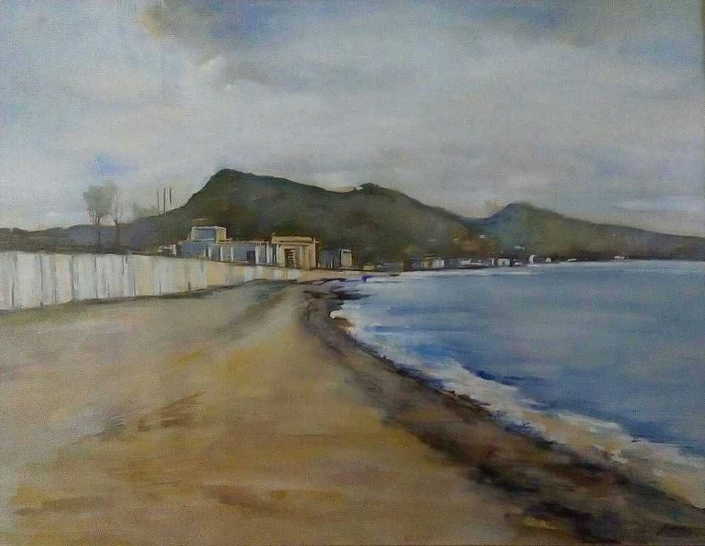 Johannes van Oost: Gouache, La plage 'la Ciotat'- smaakvol ingelijst verkocht voor € 55!