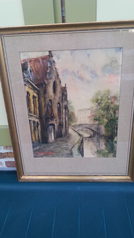 Roger Hebbelinck, Brugge, Originele aquarel! verkocht voor € 89!