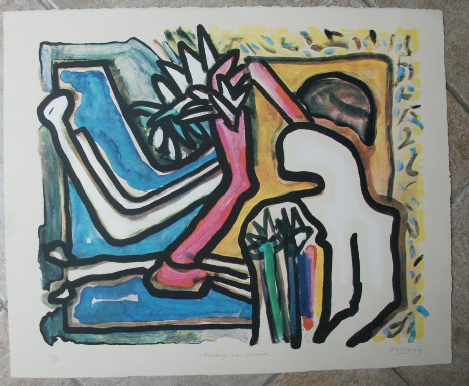 Herman Krikhaar - Herman Krikhaar - Hommage aan Vincent - litho - oplage: 90 ex. laatste kans! kopen? Bied vanaf 1!