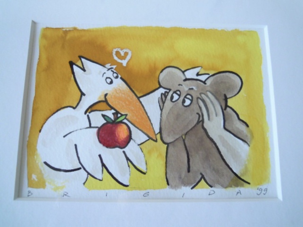 2 Leuke fleurige aquarellen gesigneerd BRIGIDA  30 x 26 cm  kopen? Bied vanaf 1!