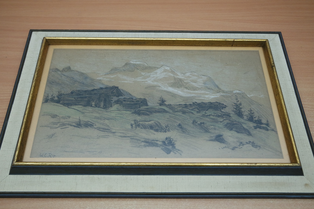 Willem Rip (1856-1922) - krijttekening - alpen kopen? Bied vanaf 85!