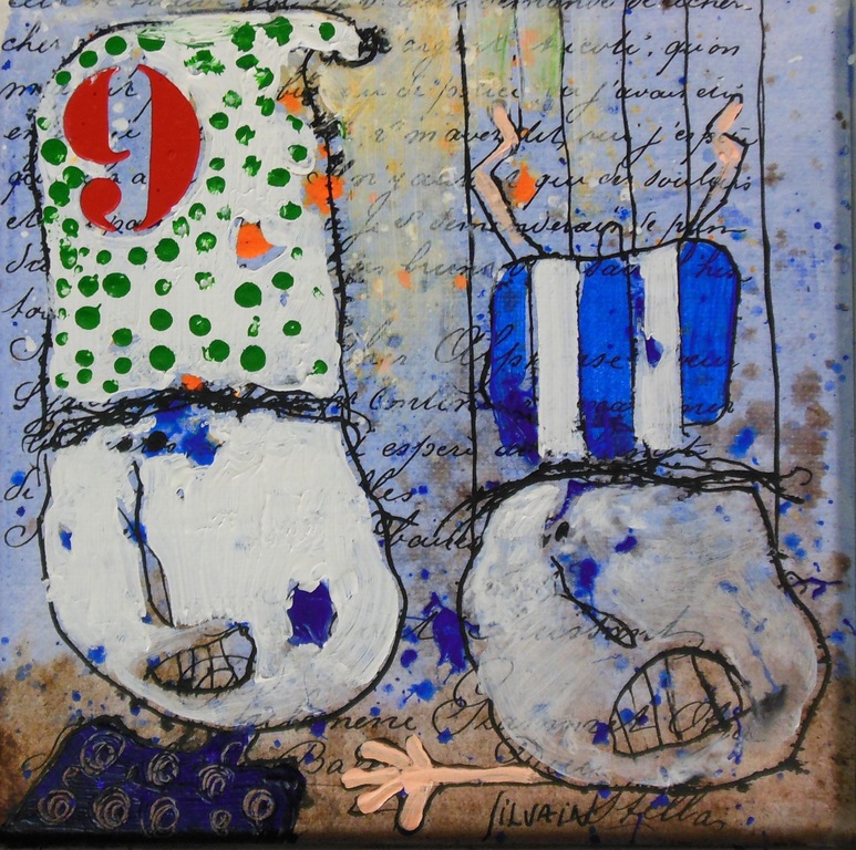 Christian Silvain: Gemengde techniek op doek, 9 - Ingelijst kopen? Bied vanaf 100!