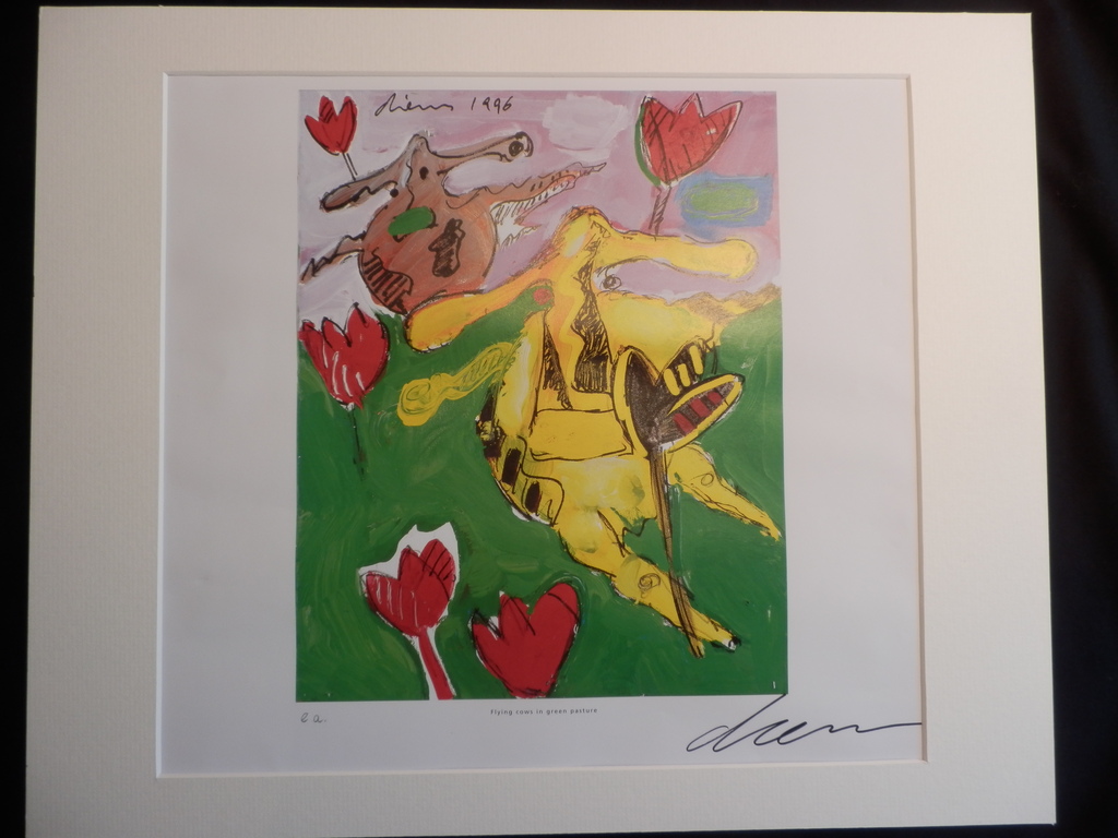 PETER DIEM Zeefdruk   COW IN GREEN PASTURE  Handgesigneerd kopen? Bied vanaf 1!