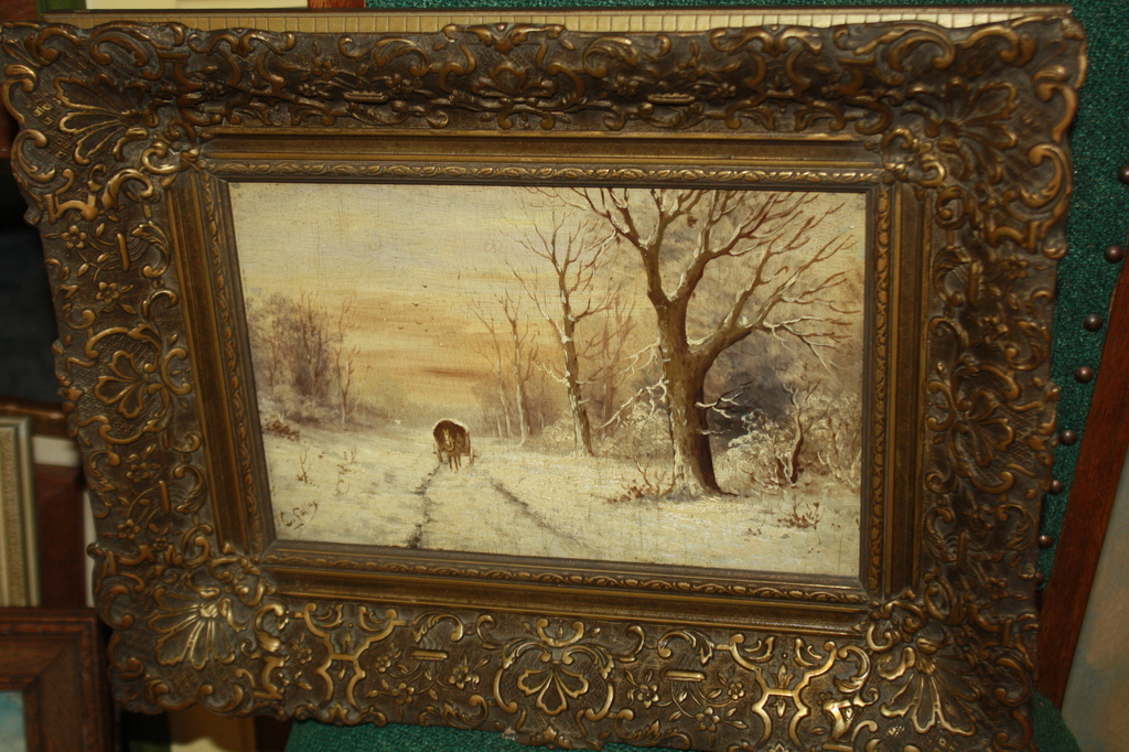 WINTERLANDSCHAP met HUIFKAR van CORN GALLAS 1885-1967 kopen? Bied vanaf 125!