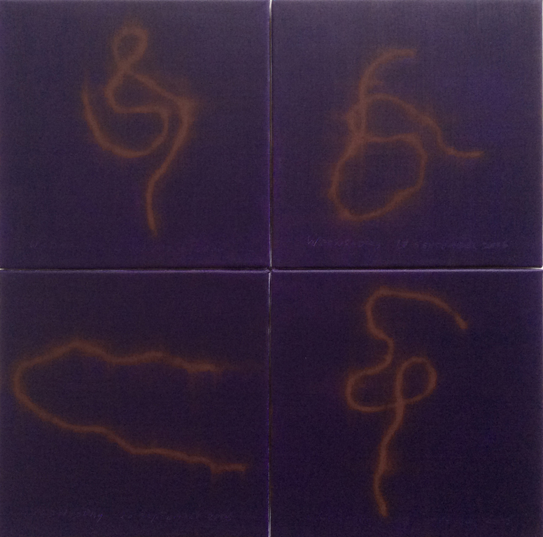 Jack Vissers "Day Threads" - tableau van 4 schilderijen, in violet kopen? Bied vanaf 1!