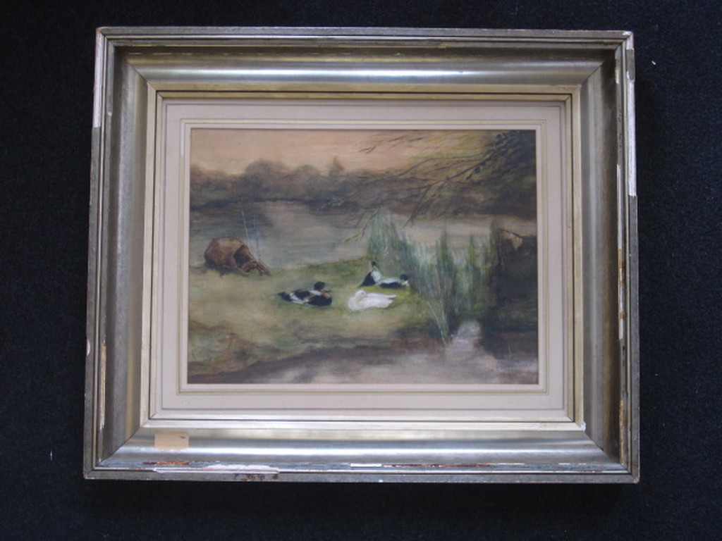 Nabloei Haagse School Pastel "eenden" van Geo Poggenbeek 1853-1903 kopen? Bied vanaf 1!