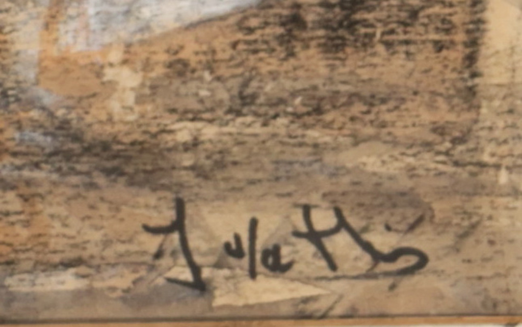 Onbekende kunstenaar: Krijttekening, Haven schip - Ingelijst kopen? Bied vanaf 1!