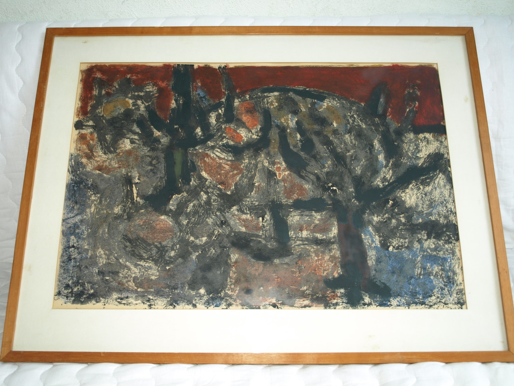 Henk Dorré – Gouache – Bos - Gesigneerd – ca 1970 - Ingelijst  kopen? Bied vanaf 50!