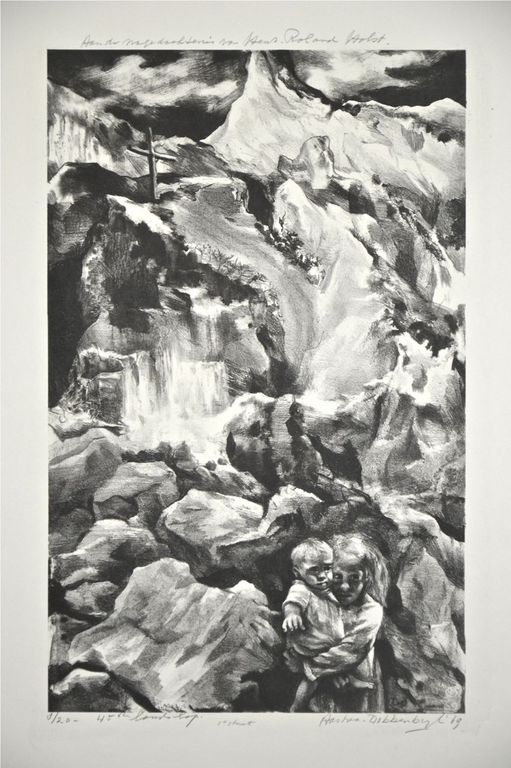 Aart van Dobbenburgh: Litho. Landschap met kinderen kopen? Bied vanaf 1!