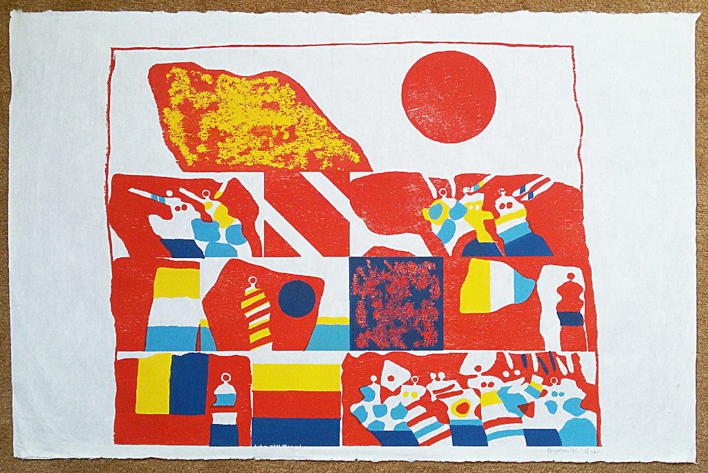 Laatste keer: Jef Diederen - Rood, houtsnede op japans papier kopen? Bied vanaf 55!