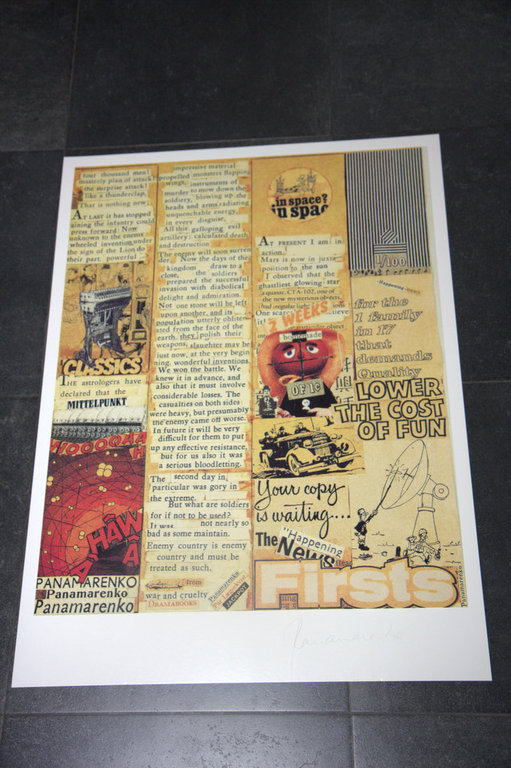Panamarenko, In Space, Litho en Collage 2003, handgesigneerd kopen? Bied vanaf 399!