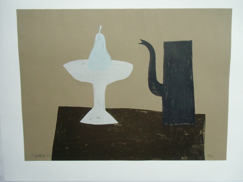 TAFEL MET KOFFIEPOT EN FRUITSCHAAL / LITHO VAN KLAAS GUBBELS kopen? Bied vanaf 375!