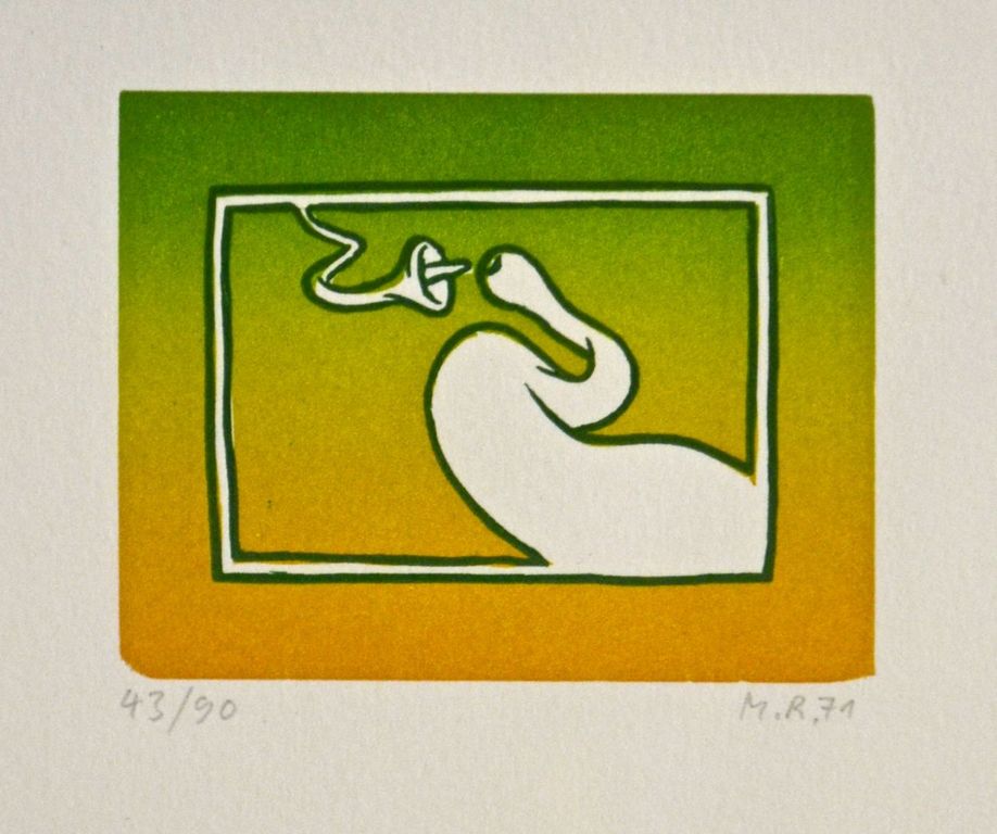 Markus Raetz: Xylografie (Houtsnede). Einpolige Elktrizitat kopen? Bied vanaf 120!