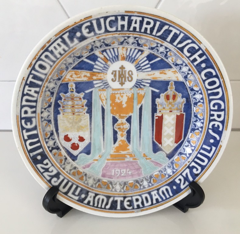 Mosa - Art deco bord int. Euharistisch congres 1924 in Amsterdam kopen? Bied vanaf 1!