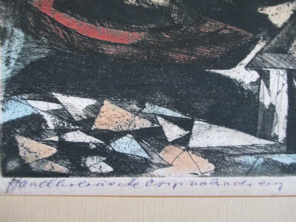 Onbekend gesign. handgekleurde ets op zijde, havengezicht kopen? Bied vanaf 1!