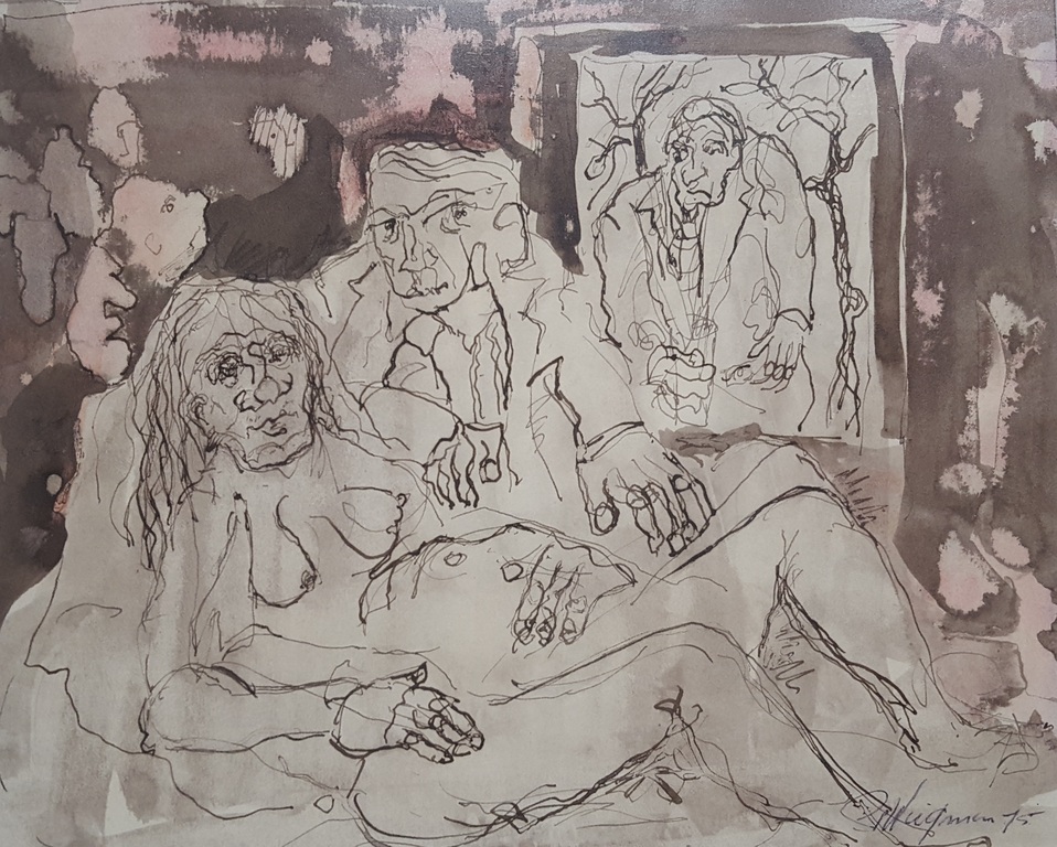 Piet Wiegman (1930-2008) - gemende techniek, gesigneerd en gedateerd '75 kopen? Bied vanaf 1!