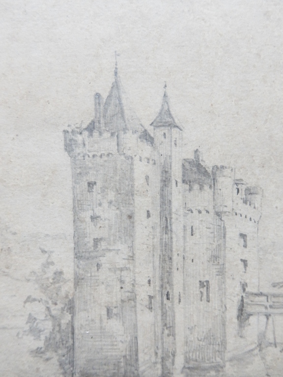 Henri Leeuw jr. (1861-1918) - Potloodtekening Kasteel met slotgracht kopen? Bied vanaf 150!