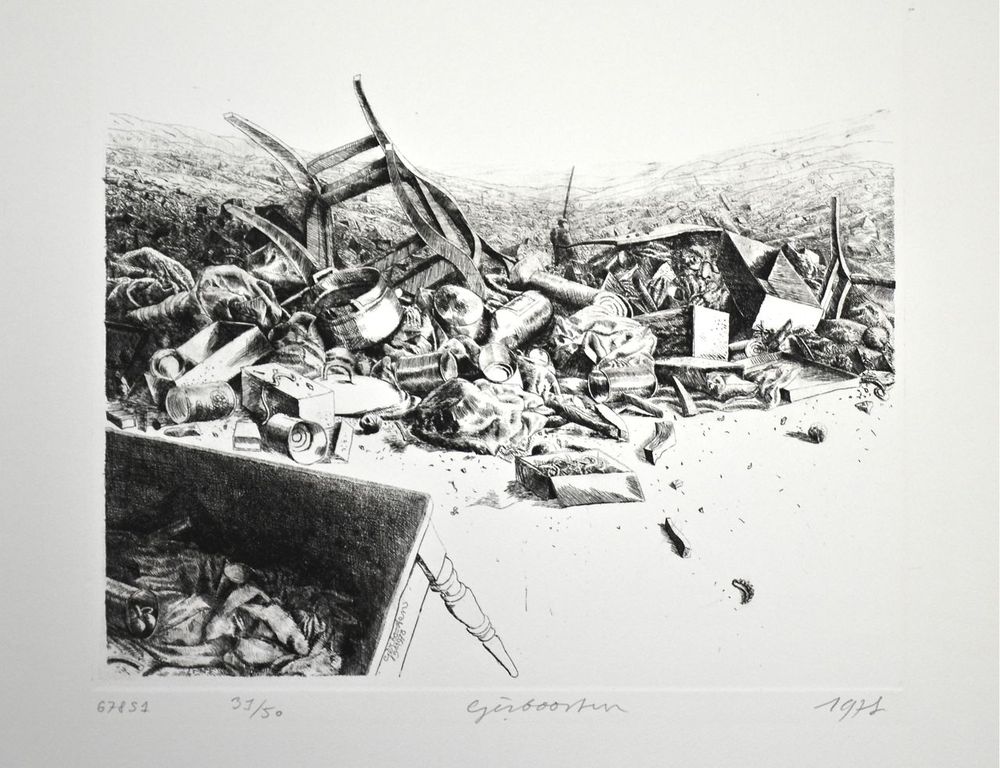 Ger Boosten: Ets. Meubels in landschap verkocht voor € 50!